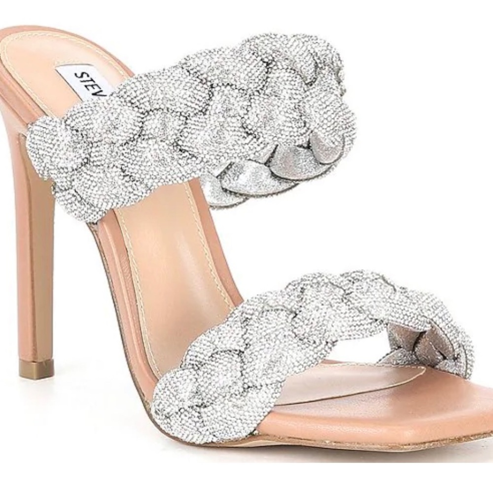 Steve Madden
Kenley Rhinestone Braided Square Toe Stiletto Dress Sandals